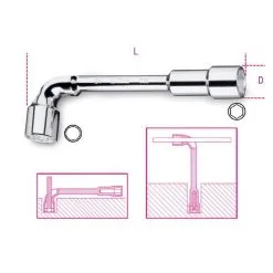 Beta Tools Beta "932 19X19" 19mm X 19mm Double Ended Hexagon / Bi-Hex Offset Socket Wrench