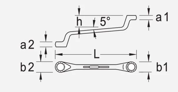 Gedore 2 Metric Double End Offset Ring Spanner Wrench 34x36mm - Image 2