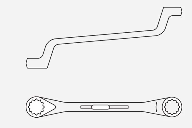 Gedore 2 Metric Double End Offset Ring Spanner Wrench 32x36mm - Image 3