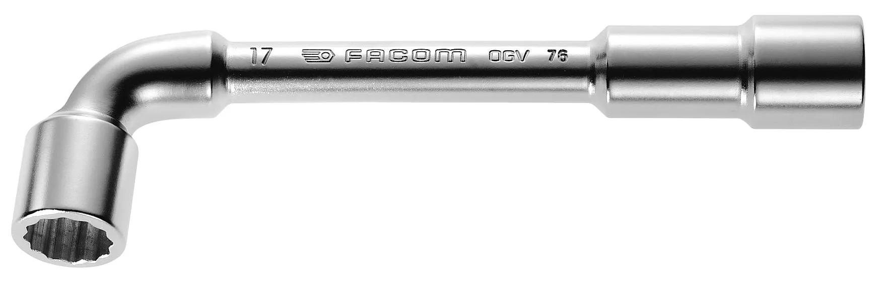 Facom 76.29 Angled L- Shaped Open-Socket Wrench - 29mm. 12 Point Sockets, With "Through Hole" On Sho
