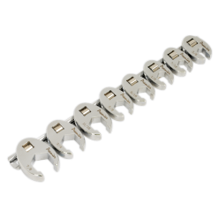 Sealey Tools AK599 8 Pce. 3/8" Drive Imperial Crow's Foot Spanner Set 3/8" - 7/8" AF
