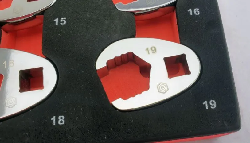 Britool Hallmark MFCFWSET10 3/8" Drive Crow Foot Spanner Set 10-19mm Metric - Image 2