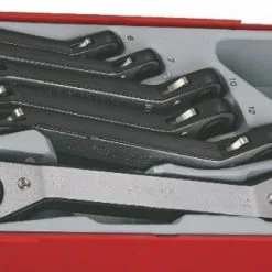 Teng TTRORS Ratcheting Offset Ring Spanner Set In Tool Box Tray