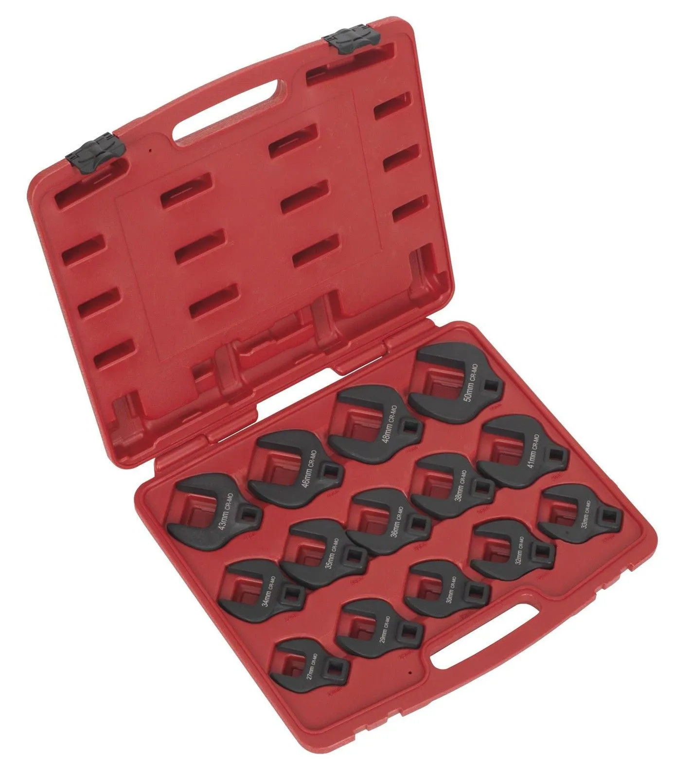 Britool Hallmark Sealey Premier AK59831 14 Piece 1/2" Drive Metric Crow Foot Spanner Set 27 To 50mm